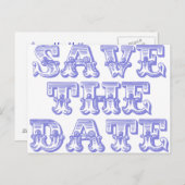Save the Date Postkarten in Blau (Vorne/Hinten)