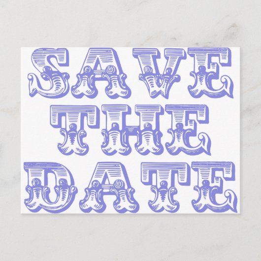 Save the Date Postkarten in Blau (Vorderseite)