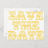 Save the Date Postkarten in Gelb (Vorne/Hinten)