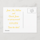 Save the Date Postkarten in Gelb (Rückseite)