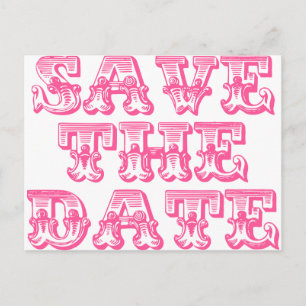 Save the Date Postkarten in Hot Pink/Fuschia