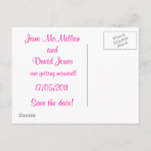 Save the Date Postkarten in Hot Pink/Fuschia (Rückseite)