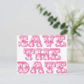 Save the Date Postkarten in Hot Pink/Fuschia (Stehend Vorderseite)
