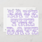 Save the Date Postkarten in Lilac (Vorne/Hinten)