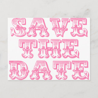 Save the Date Postkarten in Rosa