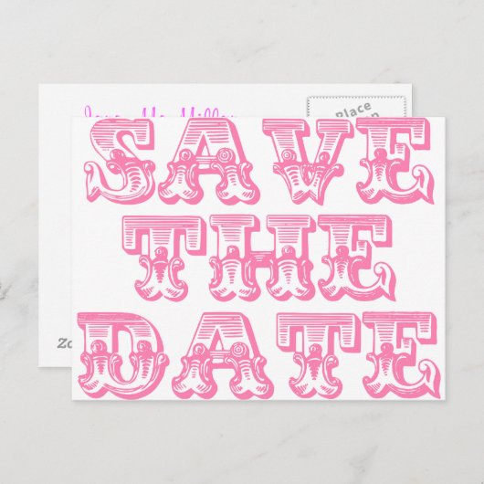 Save the Date Postkarten in Rosa (Vorne/Hinten)
