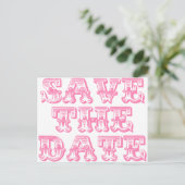 Save the Date Postkarten in Rosa (Stehend Vorderseite)