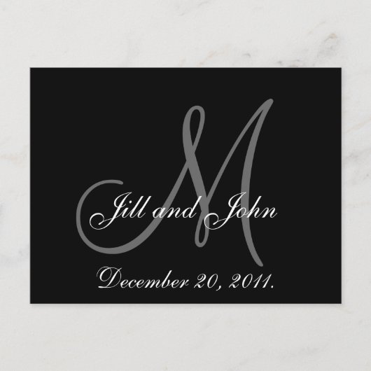 Save the Date Postkarten mit Monogramm (Vorderseite)