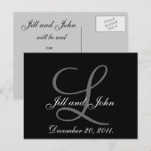 Save the Date Postkarten mit Monogramm (Vorne/Hinten)