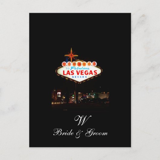 Save the Date Postkarten Monogram Las Vegas Weddin (Vorderseite)