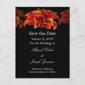Save the Date Postkarten, orangefarbene Calla-Lili Ankündigungspostkarte (Vorderseite)