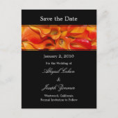 Save the Date Postkarten, orangefarbene Calla-Lili Ankündigungspostkarte (Vorderseite)
