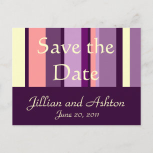 Save the Date Postkarten Rosa Lila Muster