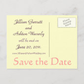 Save the Date Postkarten Rosa Lila Muster (Rückseite)
