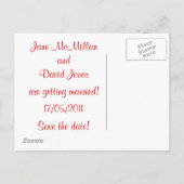 Save the Date Postkarten rot (Rückseite)