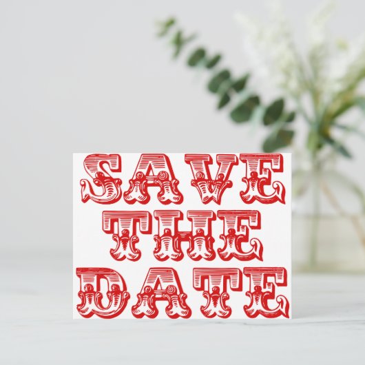 Save the Date Postkarten rot (Stehend Vorderseite)