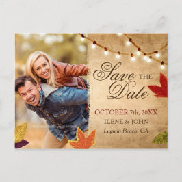 Save the Date Postkarten | Rustikale Herbsthochzei