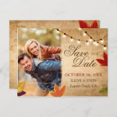 Save the Date Postkarten | Rustikale Herbsthochzei (Vorne/Hinten)