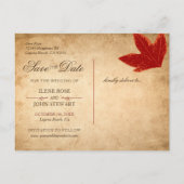 Save the Date Postkarten | Rustikale Herbsthochzei (Rückseite)