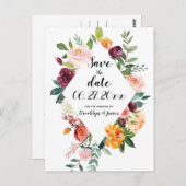 Save the Date Postkarten-schöne Fall-Blumen Postkarte (Vorne/Hinten)