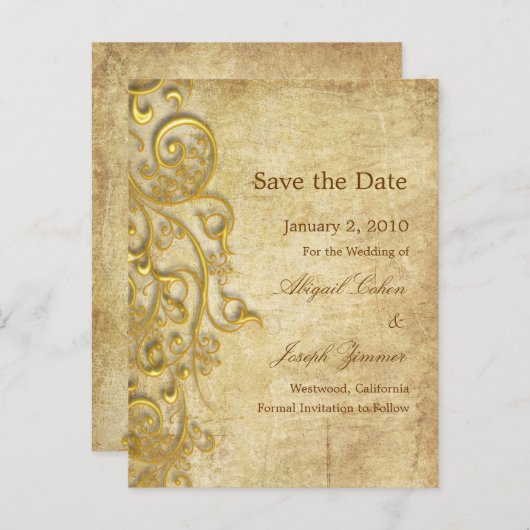 Save the Date Postkarten, Wirbel für Ziergegenstän Ankündigungspostkarte (Vorne/Hinten)