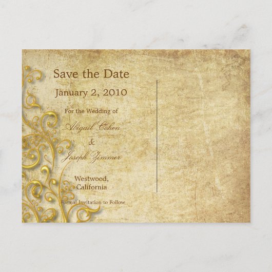 Save the Date Postkarten, Wirbel für Ziergegenstän Ankündigungspostkarte (Rückseite)