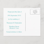 Save the Date Postkartenherz und Schmetterlinge Ankündigungspostkarte (Rückseite)