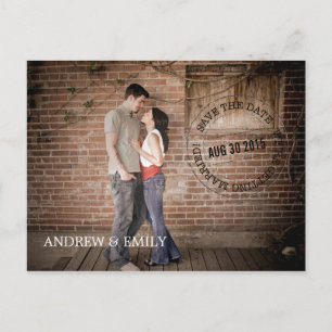 Save the Date Postmark Circle Foto Postkarte