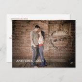 Save the Date Postmark Circle Foto Postkarte (Vorne/Hinten)