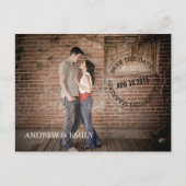 Save the Date Postmark Circle Foto Postkarte (Vorderseite)