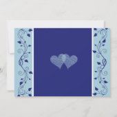 Save the Date Powder Navy Blue Heart Vines Wedding (Rückseite)