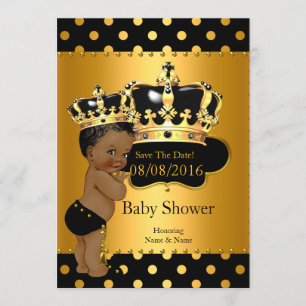 Save the Date Prince Baby Shower Ethnic