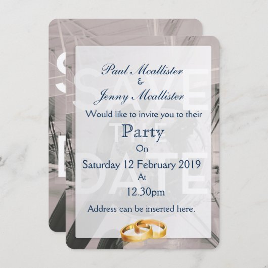 Save the Date Prop Flugzeug Einladung (Vorne/Hinten)