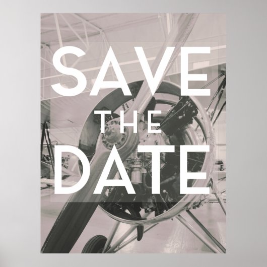 Save the Date Prop Flugzeug Poster (Vorne)