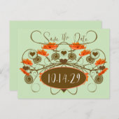 Save the Date - Pupien mit Kanten Ankündigungspostkarte (Vorne/Hinten)