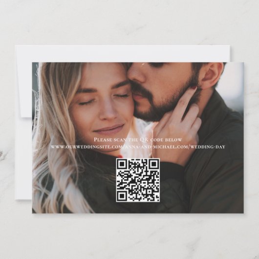 Save the Date QR Code 2 Foto Moderne Typografie (Rückseite)