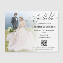 Save the Date qr Code einfaches Foto Hochzeitsmagn Magnetkarte