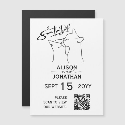 Save the Date QR-Code Einfaches Skript Minimalisti Magnetkarte (Vorne/Hinten)