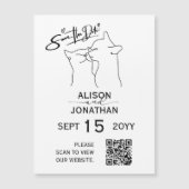 Save the Date QR-Code Einfaches Skript Minimalisti Magnetkarte (Vorderseite)