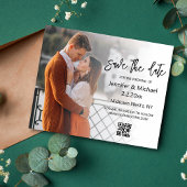 Save the Date qr Code Foto Hochzeitseinladung Flyer