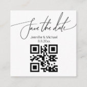 Save the Date, qr Code minimalistisch Hochzeitsmod Begleitkarte (Vorderseite)
