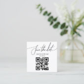Save the Date, qr Code minimalistisch Hochzeitsmod Begleitkarte (Stehend Vorderseite)