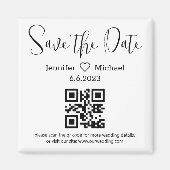 Save the Date qr-Code minimalistisch moderne Hochz Magnet (Vorne)