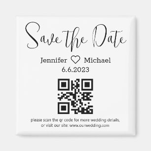 Save the Date qr-Code minimalistisch moderne Hochz Magnet