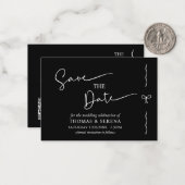 Save the Date QR-Code Schwarz-weiß Monochrome Mitteilungskarte (Vorderseite/Rückseite Beispiel)