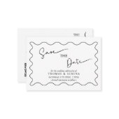 Save the Date QR-Code Schwarz-weiß Monochrome Mitteilungskarte (Vorderseite/Rückseite Beispiel)