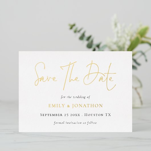 Save the Date QR-Code-Skript Hochzeit Real Folieneinladung (Stehend vorne)