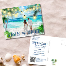 Save the Date QR Code Tropical Beach Ankündigung