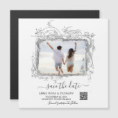 *~* Save the Date - QR-Code Website AR6 Hochzeit Magneteinladung (Vorne/Hinten)