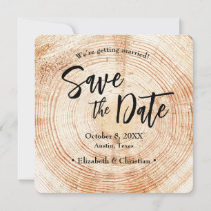 Save the Date QR-Code-Website Rustic Wood Wedding Einladung